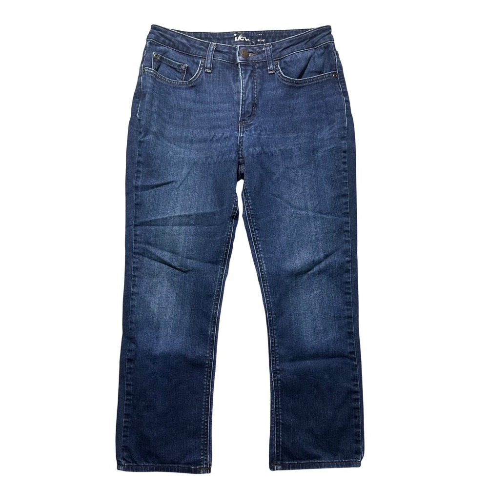 Lee Women's Mid Rise Straight Leg Jeans Dark Wash Size‎ 8P